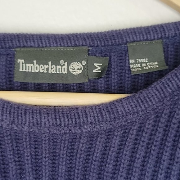 Timberland Heavy Knit Navy Blue Sweater, Size M - Picture 3 of 9